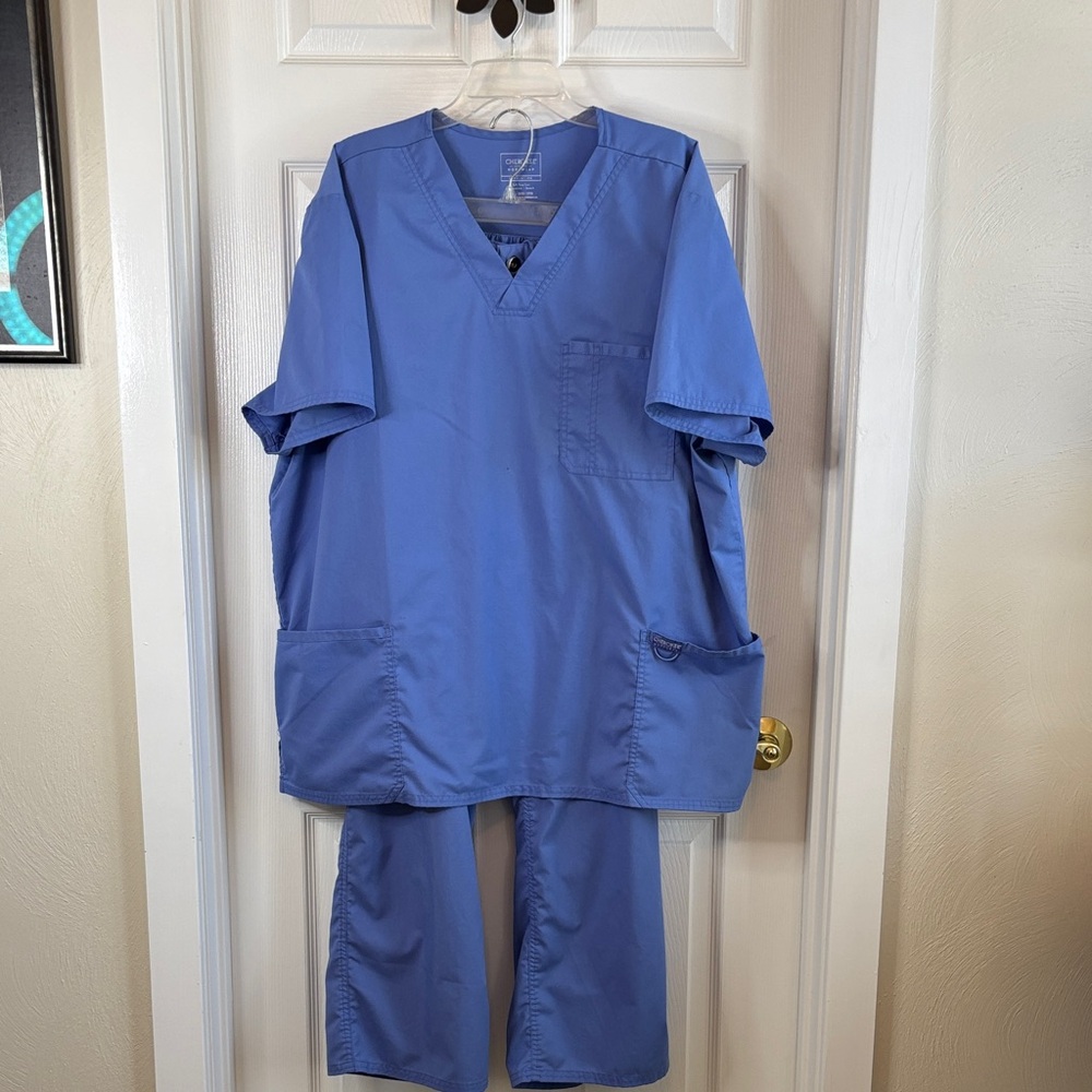 Cherokee Authentic Workwear Revolution in Classic Blue Uniform Scrubs Mens 2XL